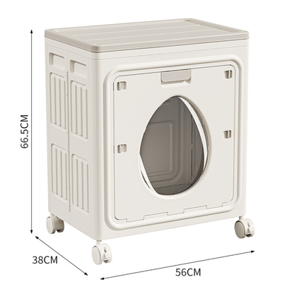 Foldable Transparent Storage Box with Wheels & Double Lid